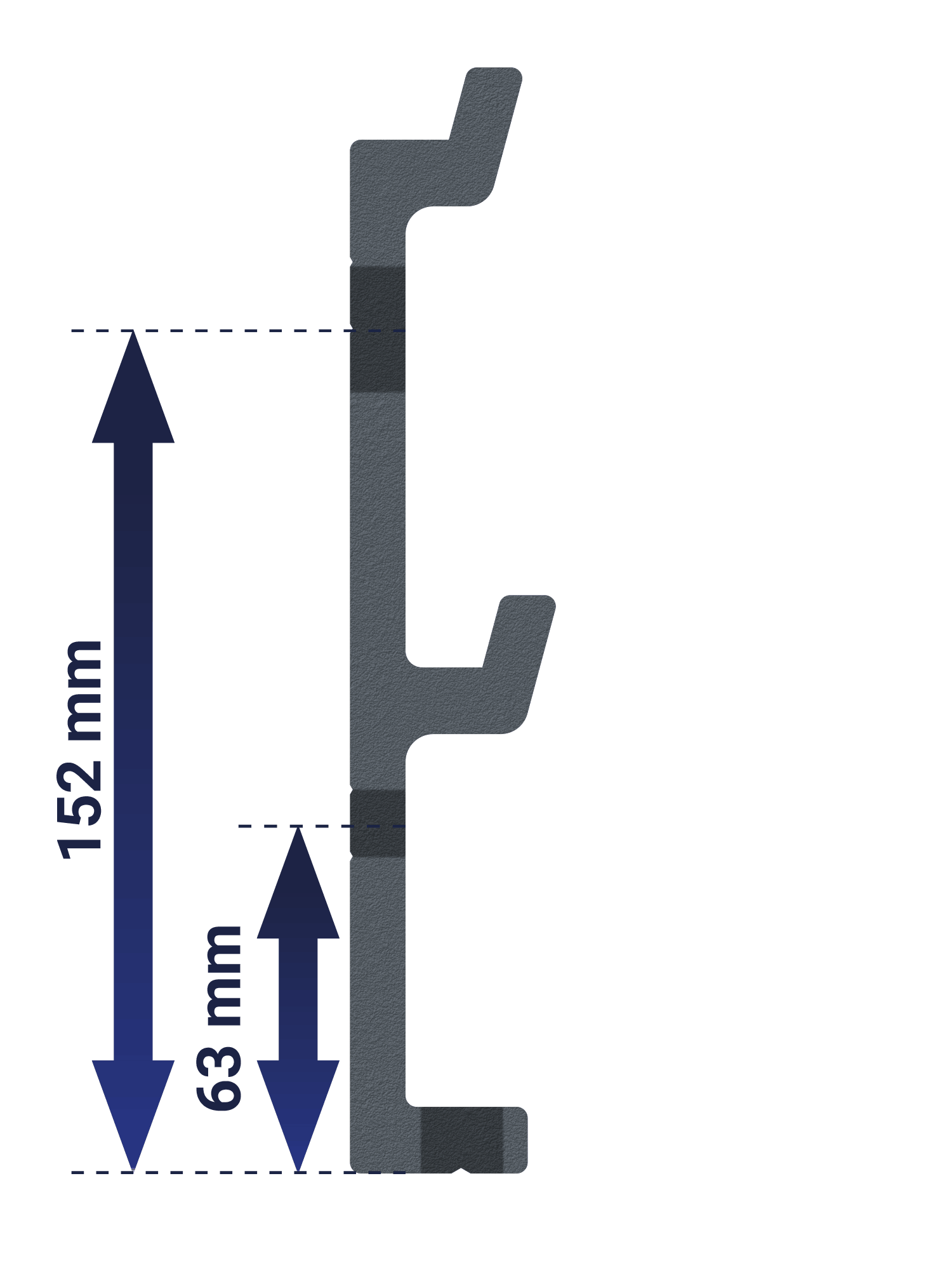Encombrement support mural aluminium du store banne coffre 245 Nova-1